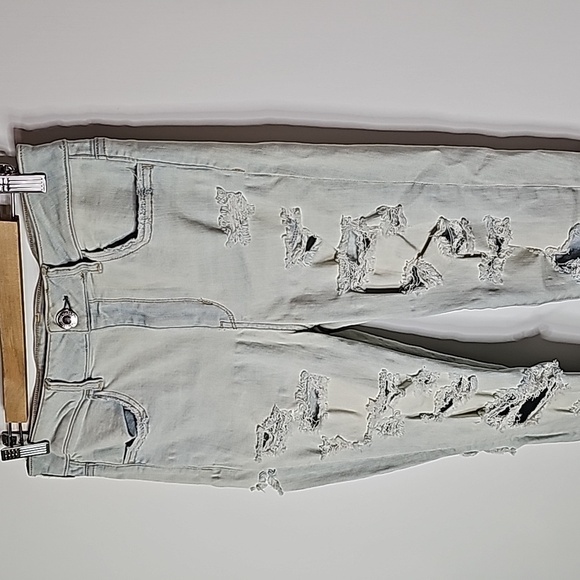 American Eagle super stretch size 10 distressed style high rise jeggings - Picture 2 of 8